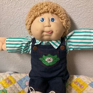 RARE VTG Cabbage Patch Kid Boy Wheat Hair Blue Eyes Head Mold #11 1986